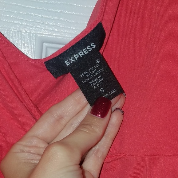 Express Orange Sleeveless Empire Wrap Top - Small - Picture 5 of 8